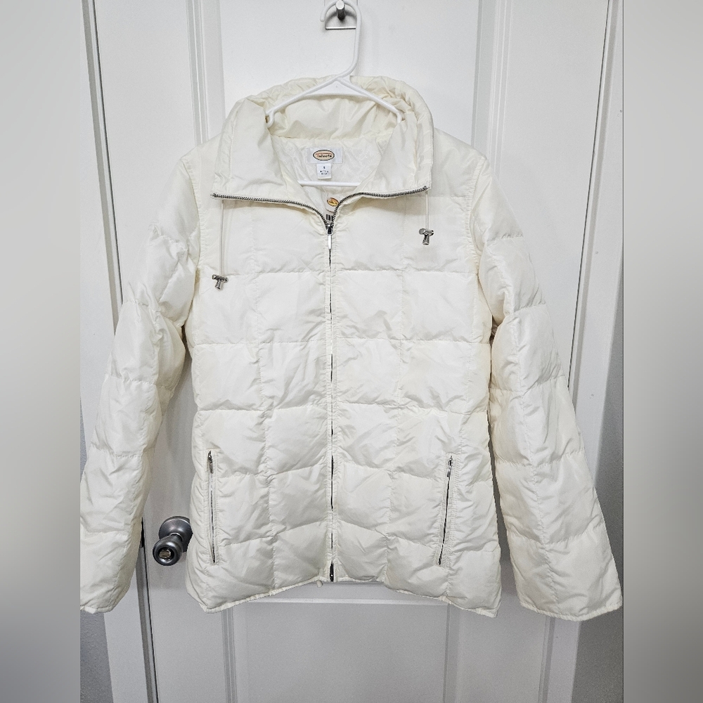 NWT Womens Talbots Ivory Puffer Jacket Size Small